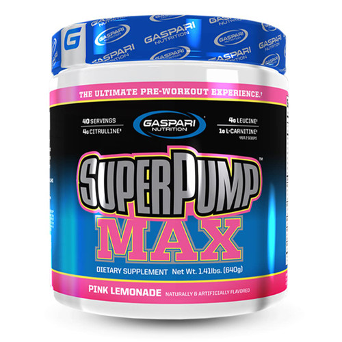Gaspari SuperPump MAX - The Ultimate Pre Workout Powder, Pink Lemonade
