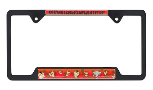 Elektroplate Tasmanian Devil Black Open License Plate Frame