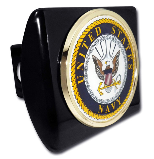 United States Navy Eagle Black Metal - Hitch Cover