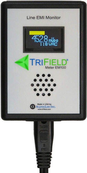 Dirty Electricity Meter by Trifield - Model EM100 - EMI Power Line Noise Analyzer - Know Your Electricity @ Home, Office, Shop | Made in USA by Alphalab, Inc.