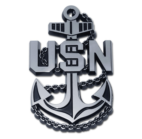 Elektroplate USN Navy Anchor Chrome Auto Emblem