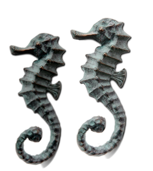 SPI Home Seahorse Hooks Set of 2 Cast Iron 5 Inch Wall Decor 50953