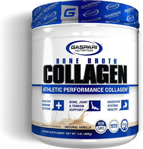 Gaspari Bone Broth Collagen - Athletic Performance 30 servings - Natural Vanilla