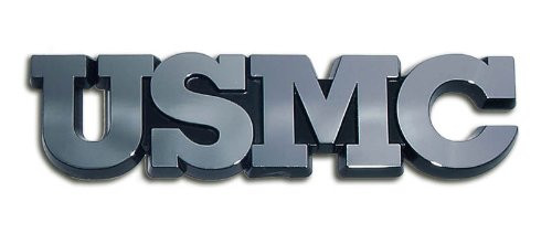 US Marine Corps USMC 'BLOCK LETTERS' Chrome Auto Car Truck Motorcycle Emblem