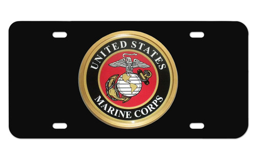 United States Marines Corps Black License Plate - All Metal