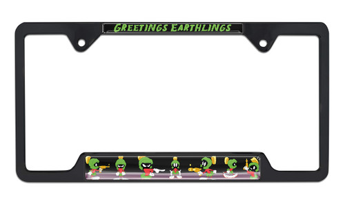 Elektroplate Marvin The Martian Black Open License Plate Frame, All Metal