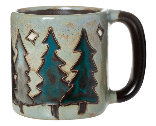 One (1) MARA STONEWARE COLLECTION - 16 Ounce Coffee Cup Collectible Dinner Mug, Pine Trees Design