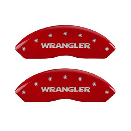 MGP Caliper Covers 42007S Red 'Wrangler' Engraved Caliper Cover - Set of 4