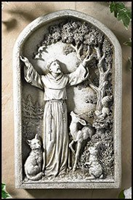 13inch Outdoor Garden Figures Saint St. Francis Plaque Statue Milagros Avalon Gallery Collection