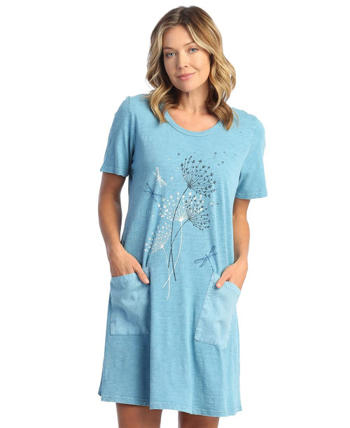 Jess & Jane Mineral Washed 100% Cotton Slub Dress With Linen Pockets 3X