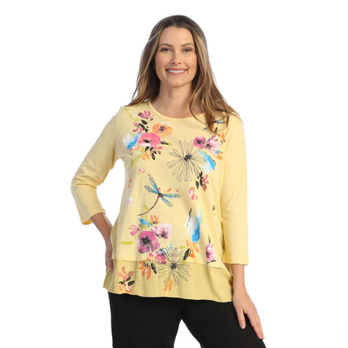 Jess & Jane Mineral 100% Cotton Slub Tunic Top Contrast Clara Small