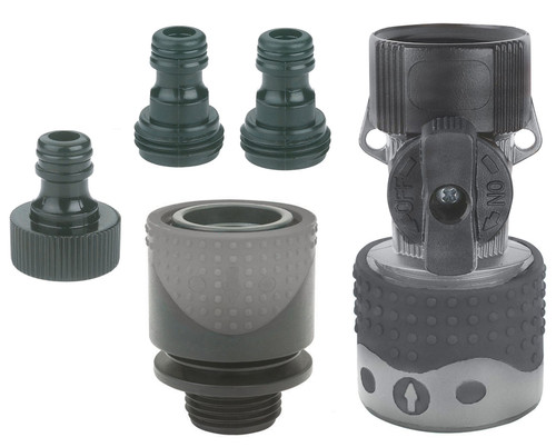 Gilmour Light Duty Plastic Quick Connector Starter Kit 5pc w Manual Shut-Off								