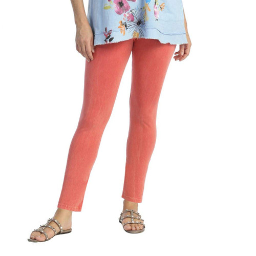 Jess & Jane Mineral Washed Cotton Spandex Legging Pant M31 Passionfruit 2X
