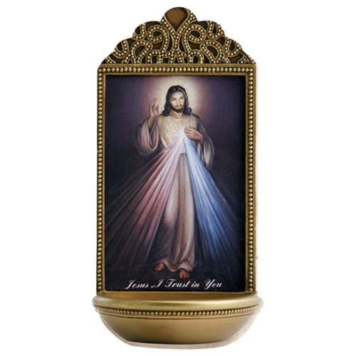 Christian Brands Divine Mercy 6" Holy Water Font
