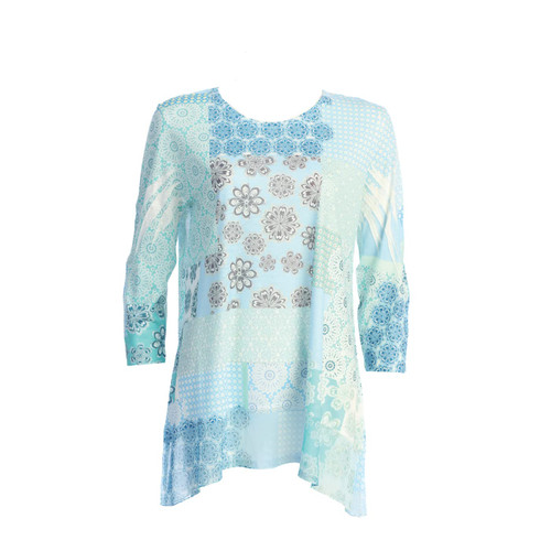 Jess & Jane Chiffon Contrast Tunic Top Lisbon XL