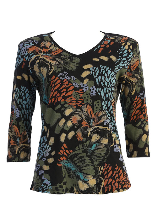Jess & Jane River Cotton Tee Shirt Top Amazon Black 15-1643 BK 1X