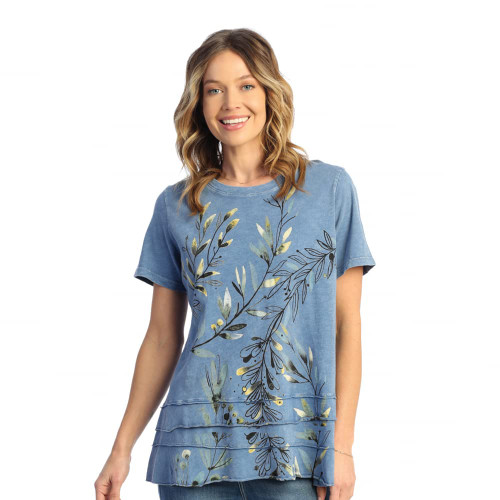 Jess & Jane Mineral Washed 100% Cotto Short-Sleeve Layered Tunic Whisper 2X