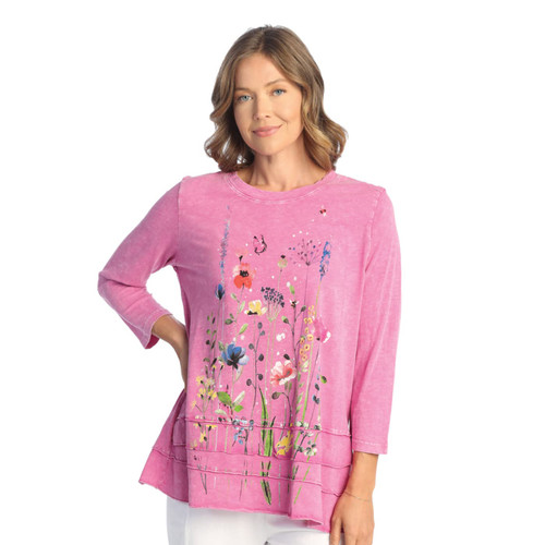 Jess & Jane Mineral Washed 100% Cotton Slub Layered Tunic Gardenia XL