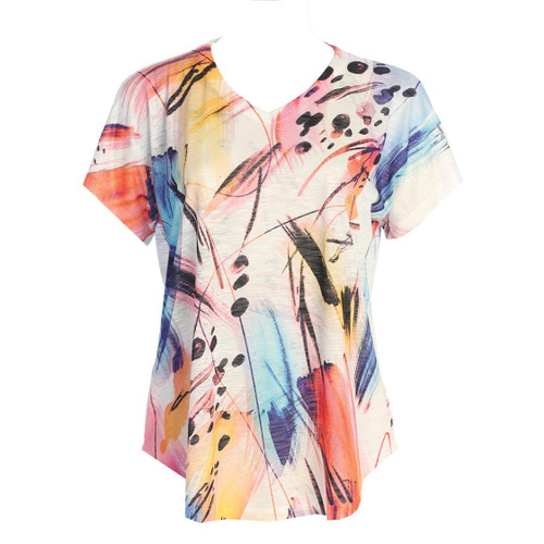 Jess & Jane Pop Art Dolman Cap Sleeve Top - 60-1512 | Small, Kala