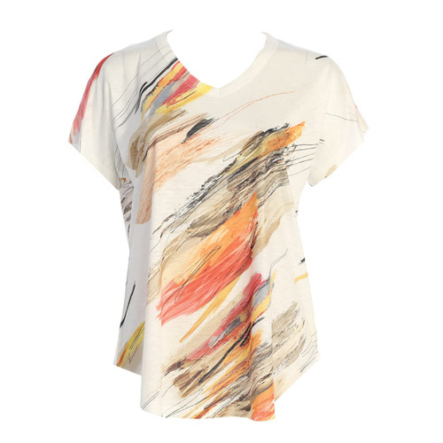Jess & Jane Pop Art Dolman Cap Sleeve Top, 60-1512 (Large, Dahlia)