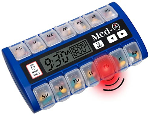 MED-Q Digital Pill Box, Single Beep Alarm and LED Alert