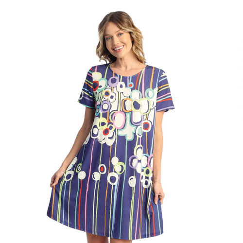 Jess & Jane Soft-Touch Short Sleeve Dress - 26 - Small, Vibrant