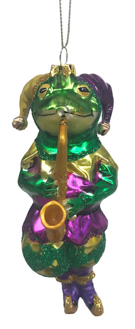 December Diamonds Jester Frog with Saxophone 79-80446
