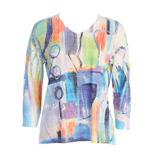 Jess & Jane Burnout Hi-Low Tunic Top AJ3 (Large, Bristol)