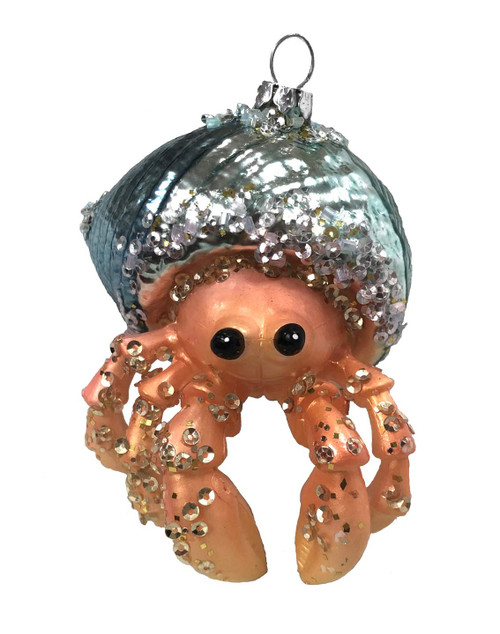 December Diamonds Blown Glass Embellished Hermit Crab Christmas Ornament, Multi, One Size