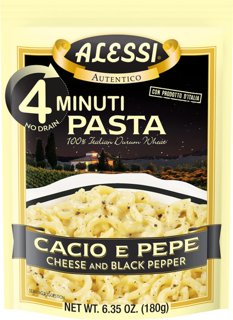 Alessi 4 Minute Pasta (Cheese & Black Pepper, 6.35 Ounce (Pack of 1))