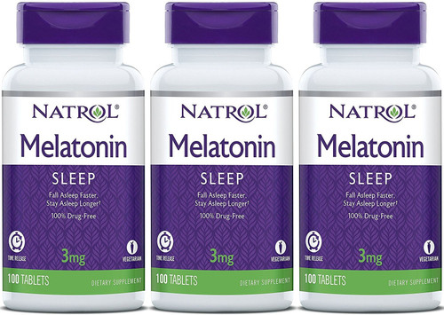 Natrol Melatonin Timed Release Tablets, 100 Count (Pack of 3)