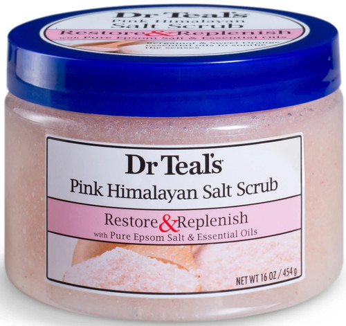 Pink Himalayan Salt Scrub - Restore & Replenish with Pure Epsom Salt & Essential Oils (16 Ounces)