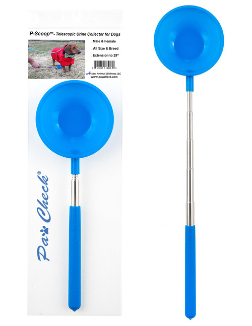 PawCheck P-Scoop Dog Urine Collector - Reusable & Telescopic Dog Urine Catcher extends to 29"