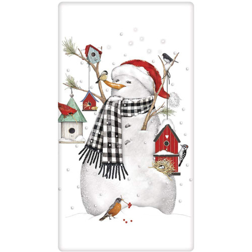 Mary Lake Thompson Christmas Flour Sack Towe, Birdhouse Snowman