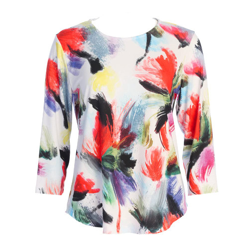 Jess & Jane Soft-Touch Round Hem Top 24 (1X, Peony)