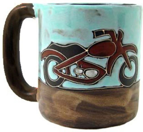 Mara Stoneware Mug - Motorcycles - 16 oz
