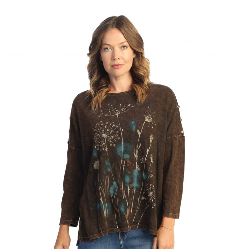 Jess & Jane Mineral Washed Top M98 (Large, Sienna Chocolate)