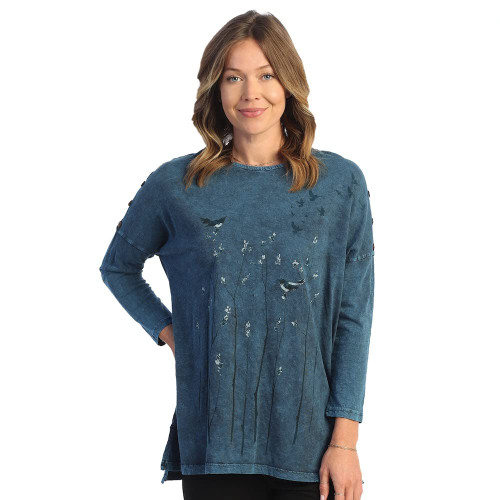 Jess & Jane Mineral Washed Top M98 (Small, Prairie Sapphire Blue)
