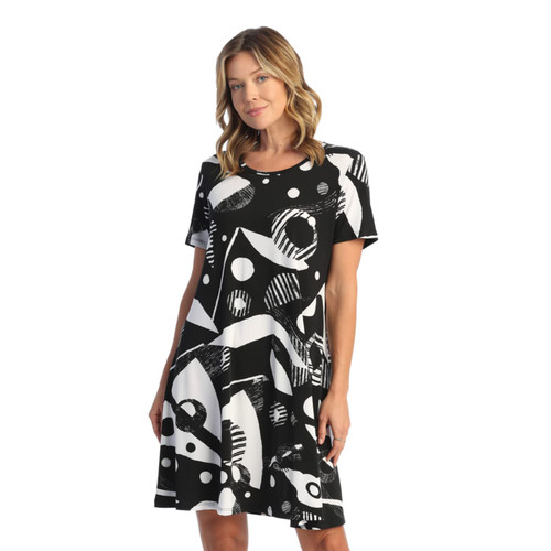 Jess & Jane Soft Drape Knit Short Sleeve Dress Y19 (Large, Geonelle)