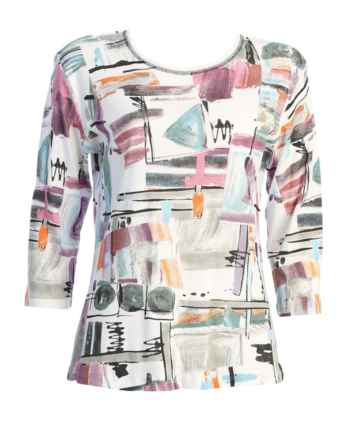 Jess & Jane Women's Villa Cotton Tee Shirt Top 1X, White