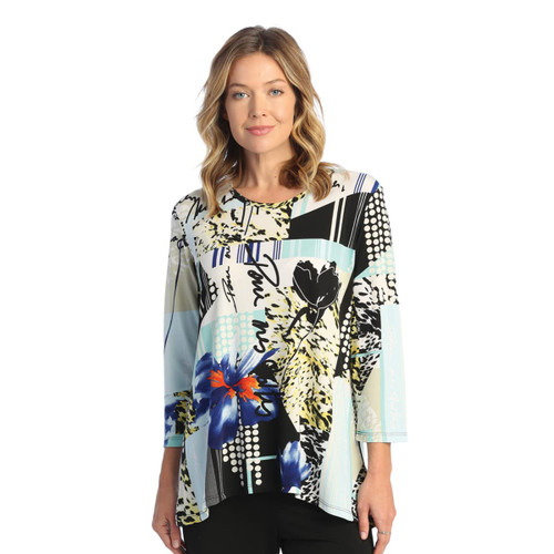 Jess & Jane Soft Drape Knit Tunic Top Y18 (Medium, Iris)