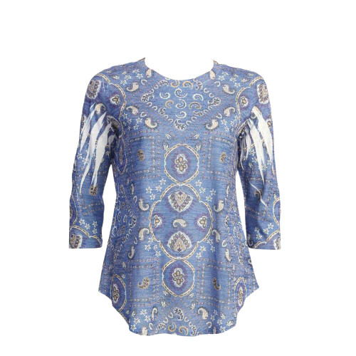 Jess & Jane Burnout Tunic Top - AJ2 (X-Large, Blue Moon)