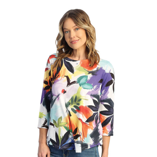 Jess & Jane Soft-Touch Round Hem Top 24 (X-Large, Tropical)