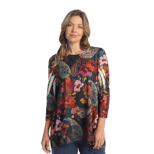 Jess & Jane Women's Sonata Tunic Top with Chiffon Hem - X-Large, Valencia
