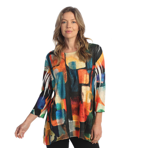 Jess & Jane Women's Sonata Tunic Top with Chiffon Hem - 3X, Tucson