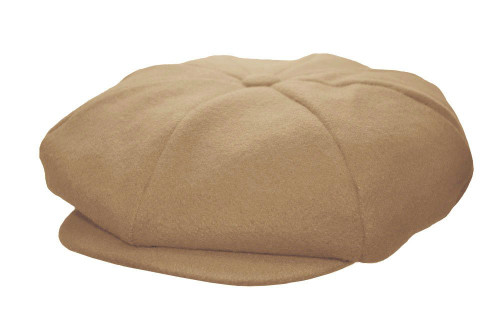 Emstate Mens Melton Wool 8 Panel Applejack Newsboy Baker Boy Cap Made in USA, One Size, Camel