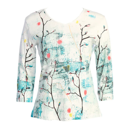 Jess & Jane Womens Cotton Top Juliana (X-Large, White)