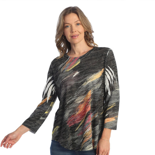 Jess & Jane Burnout Tunic Top AJ2 (Small, Dunes)