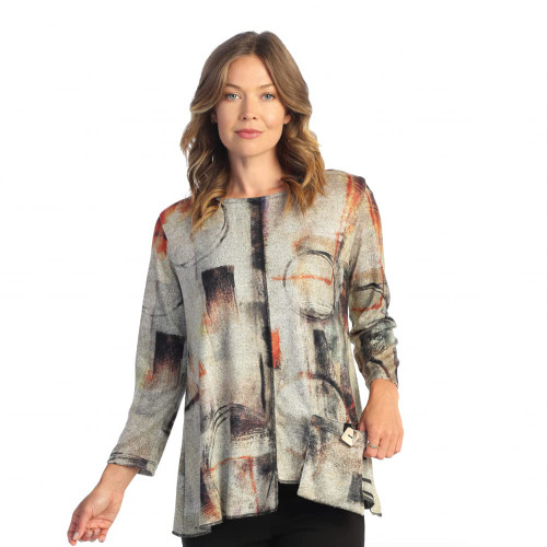 Jess & Jane Women's Layla French Brushed Knit Patch Pocket Tunic - 3X, Kona