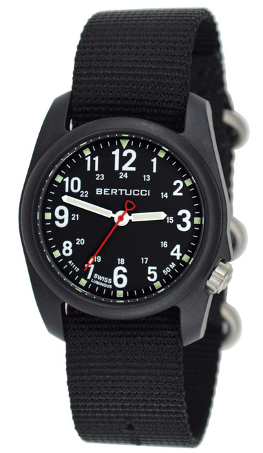 Bertucci DX3 Field Watch 11015 - Black Dial / Black Case/Black Band